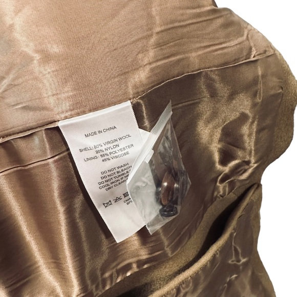 NWT QUINCE Italian Wool Overcoat Double-Breasted Dark Camel Tan Men’s Small - Picture 10 of 16